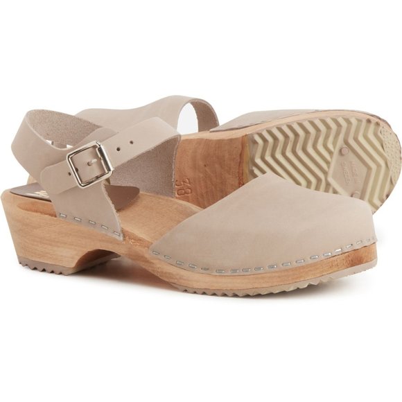 MIA Shoes - MIA Made in Europe Freja Mary Jane Swedish Clogs - Italian Leather Taupe  367sn